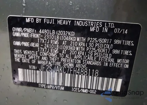 2015 Subaru Forester 2.5I Limited z USA, uszkodzony, nr VIN JF2SJAKC7FH488118